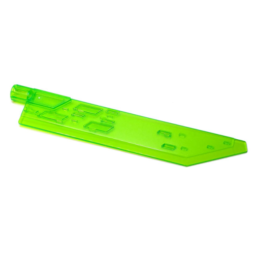 Деталь LEGO 65184 Propeller 1 Blade 14L with Axle Hole (Sword Blade) - Trans-Bright Green