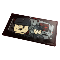 Glass for Window 1 x 4 x 6 with Monitor Screen with SW Imperial Minifigures, Red and White Buttons Pattern (Sticker) - Set 75296