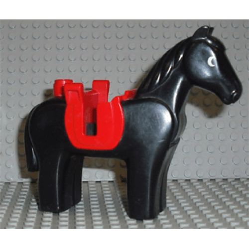 Деталь LEGO 2173c01pb01 Duplo Horse with Movable Head and Saddle