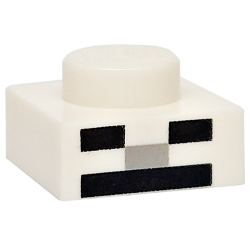 Plate 1 x 1 with Black and Light Bluish Gray Rectangles without Nose Outline Pattern (Minecraft Micromob Skeleton Face) Plate 1 x 1 with Black and Light Bluish Gray Rectangles without Nose Outline Pattern (Minecraft Micromob Skeleton Face)