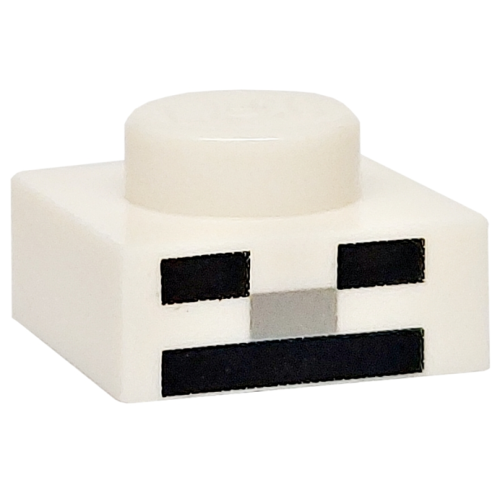 Деталь LEGO 3024pb029 Plate 1 x 1 with Black and Light Bluish Gray Rectangles without Nose Outline Pattern (Minecraft Micromob Skeleton Face)