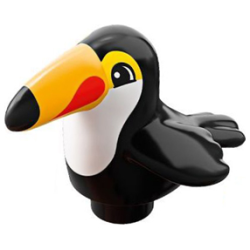 Duplo Bird Toucan with White Chest and Bright Light Orange Beak Pattern Duplo Bird Toucan with White Chest and Bright Light Orange Beak Pattern