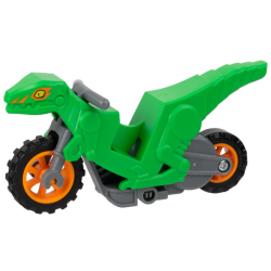 Stuntz Flywheel Motorcycle Velociraptor Bike with Dark Bluish Gray Frame, Orange Wheels, and Dark Bluish Gray Handlebars with Yellow Eyes and Orange Markings Pattern Stuntz Flywheel Motorcycle Velociraptor Bike with Dark Bluish Gray Frame, Orange Wheels, and Dark Bluish Gray Handlebars with Yellow Eyes and Orange Markings Pattern