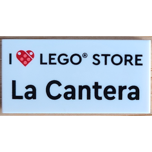 Деталь LEGO 87079pb1312 Tile 2 x 4 with 'I Heart LEGO STORE La Cantera' Pattern