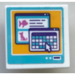 Road Sign 2 x 2 Square with Open O Clip with 2 Windows with Fish, Dog, Calendar and Mouse Cursor on Computer Screen Pattern (Sticker) - Set 41345 Road Sign 2 x 2 Square with Open O Clip with 2 Windows with Fish, Dog, Calendar and Mouse Cursor on Computer Screen Pattern (Sticker) - Set 41345