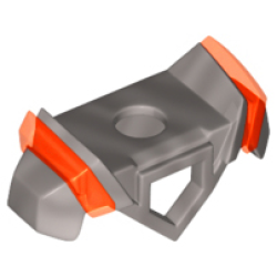 Minifigure Armor Breastplate with Pentagonal Cutout on Front and 2 Studs on Back, Angular Shoulders with Molded Trans-Neon Orange Ridges Pattern - Dark Blue Minifigure Armor Breastplate with Pentagonal Cutout on Front and 2 Studs on Back, Angular Shoulders with Molded Trans-Neon Orange Ridges Pattern - Dark Blue