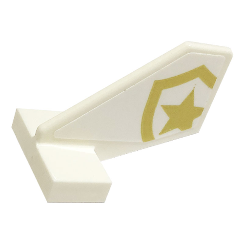 Деталь LEGO 44661pb035 Tail Shuttle, Small with Gold Police Star Badge Logo Pattern on Both Sides (Stickers) - Set 60316