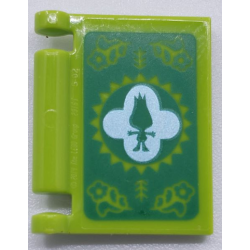 Minifigure, Utensil Book Cover with Green Troll Silhouette on White, Flowers on Green Background Pattern Minifigure, Utensil Book Cover with Green Troll Silhouette on White, Flowers on Green Background Pattern