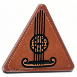 Road Sign 2 x 2 Triangle with Clip with Guitar with 5 Black Strings Pattern (Sticker) - Set 71722