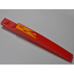 Slope, Curved 10 x 1 with Red Flame on Bright Light Orange Background Pattern Model Left Side (Sticker) - Set 70638 Slope, Curved 10 x 1 with Red Flame on Bright Light Orange Background Pattern Model Left Side (Sticker) - Set 70638