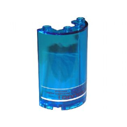 Cylinder Half 2 x 4 x 5 with 1 x 2 Cutout with White Stripes and Red '!DANGER!' on Transparent Background Pattern (Sticker) - Set 5974