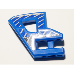 Technic, Panel RC Car Flexible Bumper Right with Gray Stripes on Blue and Black Background Pattern (Stickers) - Set 8369-2 - Blue Technic, Panel RC Car Flexible Bumper Right with Gray Stripes on Blue and Black Background Pattern (Stickers) - Set 8369-2 - Blue