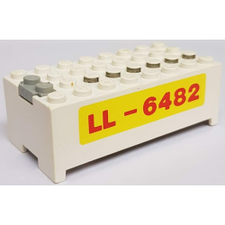 Electric 9V Battery Box Small without Battery Cover with Red 'LL-6482' on Yellow Background Pattern