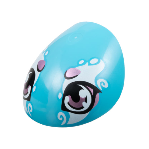 Деталь LEGO 21560pb17 Large Figure Armor, Round, Smooth with Black and Metallic Pink Eyes and Spots and White Markings Pattern (Turtle Head)