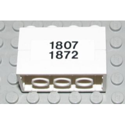 Stickered Assembly 4 x 2 x 2 with Black '1807' and '1872' Pattern on Both Sides (Stickers) - Set 1592 - 2 Brick 2 x 4