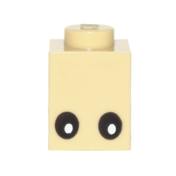 Brick 1 x 1 with Eyes Black with White Pupils Pattern