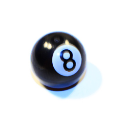 Technic Ball Joint with Black Number 8 on White Circle Pattern (Pool 8 Ball)