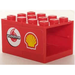 Stickered Assembly 4 x 3 x 2 with Shell and Vodafone Logos Pattern Model Right Side (Sticker) - Set 8672 - 2 Container, Cupboard 2 x 3 x 2 - Solid Studs Stickered Assembly 4 x 3 x 2 with Shell and Vodafone Logos Pattern Model Right Side (Sticker) - Set 8672 - 2 Container, Cupboard 2 x 3 x 2 - Solid Studs