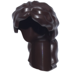 Mini Doll, Hair Female Tousled with Long Loose Ponytail, Hole on Top - Dark Brown