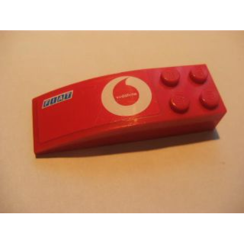 Деталь LEGO 44126pb015R Slope, Curved 6 x 2 with Vodafone and Fiat Logo Pattern Right (Sticker) - Set 8362