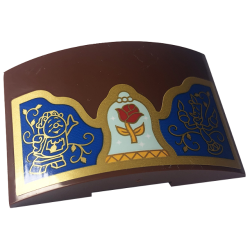 Slope, Curved 6 x 4 Double with Red Rose, Bright Light Orange and Light Aqua Bell, Gold Frame, Cogsworth and Lumière {Lumiere} on Blue Background Pattern (Sticker) - Set 43227 Slope, Curved 6 x 4 Double with Red Rose, Bright Light Orange and Light Aqua Bell, Gold Frame, Cogsworth and Lumière {Lumiere} on Blue Background Pattern (Sticker) - Set 43227