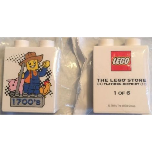 Деталь LEGO 4066pb455 Duplo, Brick 1 x 2 x 2 with The LEGO Store Flatiron District 1700's 1 of 6 Pattern