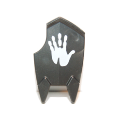 Minifigure, Shield Broad Spiked Bottom and Cutout Corner (Uruk-hai Shield) with White Handprint Pattern Minifigure, Shield Broad Spiked Bottom and Cutout Corner (Uruk-hai Shield) with White Handprint Pattern