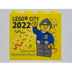 Brick 2 x 4 x 3 with LEGO City 2022 LEGOLAND Deutschland Resort Pattern