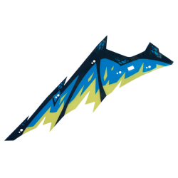 Plastic Part for Set 71796 - Dragon Wing with Dark Blue Limb and Dark Azure and Bright Light Yellow Membranes Left Pattern