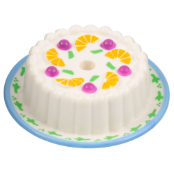 Cake with Dark Pink Cherries and Orange Wedges Pattern