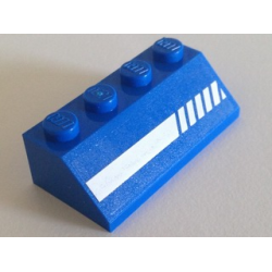 Slope 45 2 x 4 with White Thick Broken Line Pattern Model Left Side (Sticker) - Set 70816