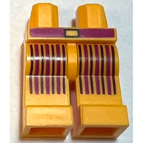 Деталь LEGO 970c00pb1330 Hips and Legs with Black and Magenta Belt and Vertical Stripes Pattern (BAM)