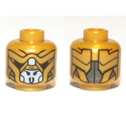 Minifigure, Head Alien Chitauri with Armor Panels, Black Eye Holes, Light Bluish Gray Mouth Cover Pattern