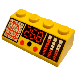 Slope 45 2 x 4 with Red Digital '268' on Black Background, Map with Lines, Buttons, and Bar Gauges Pattern Slope 45 2 x 4 with Red Digital '268' on Black Background, Map with Lines, Buttons, and Bar Gauges Pattern