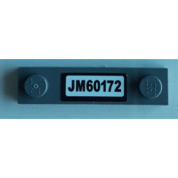 Plate, Modified 1 x 4 with 2 Studs without Groove with 'JM60172' Pattern (Sticker) - Set 60172 Plate, Modified 1 x 4 with 2 Studs without Groove with 'JM60172' Pattern (Sticker) - Set 60172