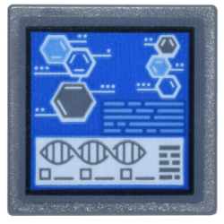 Road Sign 2 x 2 Square with Open O Clip with Digital Display Chemical Symbols on Blue Background and Double Helix Pattern (Sticker) - Set 76269 Road Sign 2 x 2 Square with Open O Clip with Digital Display Chemical Symbols on Blue Background and Double Helix Pattern (Sticker) - Set 76269