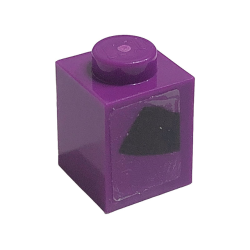 Brick 1 x 1 with Black Trapezoid Stripe Pattern Model Right Side (Sticker) - Set 76904 Brick 1 x 1 with Black Trapezoid Stripe Pattern Model Right Side (Sticker) - Set 76904