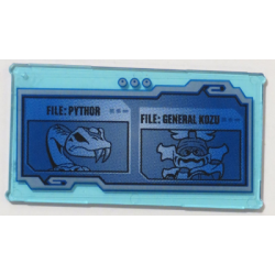 Glass for Window 1 x 4 x 6 with Screen with 'FILE: PYTHOR' and 'FILE: GENERAL KOZU' Pattern (Sticker) - Set 70596 Glass for Window 1 x 4 x 6 with Screen with 'FILE: PYTHOR' and 'FILE: GENERAL KOZU' Pattern (Sticker) - Set 70596