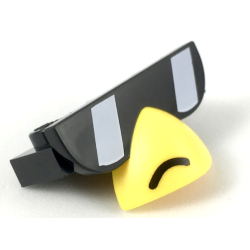 Plate, Modified 1 x 3 with Hawkodile Sunglasses and Yellow Beak Pattern Plate, Modified 1 x 3 with Hawkodile Sunglasses and Yellow Beak Pattern