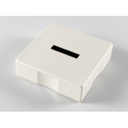 Duplo, Tile 2 x 2 with Black Dash / Hyphen / Minus Sign (-) Pattern