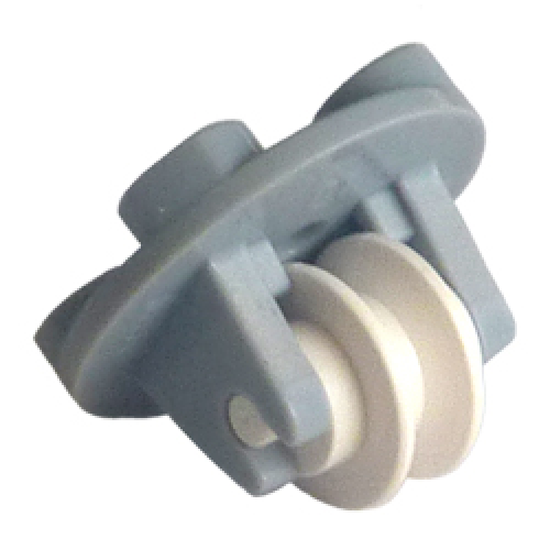 Деталь LEGO 2655c03 Plate, Round 2 x 2 Thin with Wheel Holder with White Pulley Wheel (2655 / 3464)