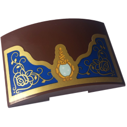 Slope, Curved 6 x 4 Double with Bright Light Orange and Light Aqua Mirror, Gold Frame and Roses on Blue Background Pattern (Sticker) - Set 43227 Slope, Curved 6 x 4 Double with Bright Light Orange and Light Aqua Mirror, Gold Frame and Roses on Blue Background Pattern (Sticker) - Set 43227