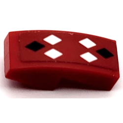 Slope, Curved 2 x 1 x 2/3 with Black and White Diamonds Pattern (Sticker) - Set 41236