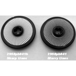 Technic, Disk 3 x 3 with Black and Silver Mesh Sharp Lines Pattern (Sticker) - Set 3677