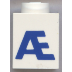 Brick 1 x 1 with Blue Capital Letter Æ Pattern (Bold Font) Brick 1 x 1 with Blue Capital Letter Æ Pattern (Bold Font)