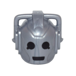 Minifigure, Head, Modified Robot with 2 Handles with Black Eyes and Mouth Pattern (Cyberman)