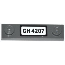 Plate, Modified 1 x 4 with 2 Studs without Groove with 'GH 4207' Pattern (Sticker) - Set 4207 Plate, Modified 1 x 4 with 2 Studs without Groove with 'GH 4207' Pattern (Sticker) - Set 4207