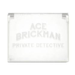 Glass for Window 1 x 4 x 3 - Opening with 'ACE BRICKMAN PRIVATE DETECTIVE' Pattern