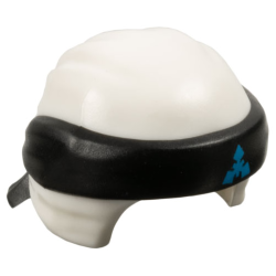 Minifigure, Headgear Ninjago Wrap Type 3 with Molded Black Bandana and Knot and Printed Dark Azure Triangular Symbol Pattern