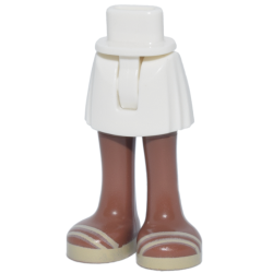 Mini Doll Hips and Skirt with Molded Medium Brown Legs and Printed Tan Sandals Pattern - Thin Hinge Mini Doll Hips and Skirt with Molded Medium Brown Legs and Printed Tan Sandals Pattern - Thin Hinge
